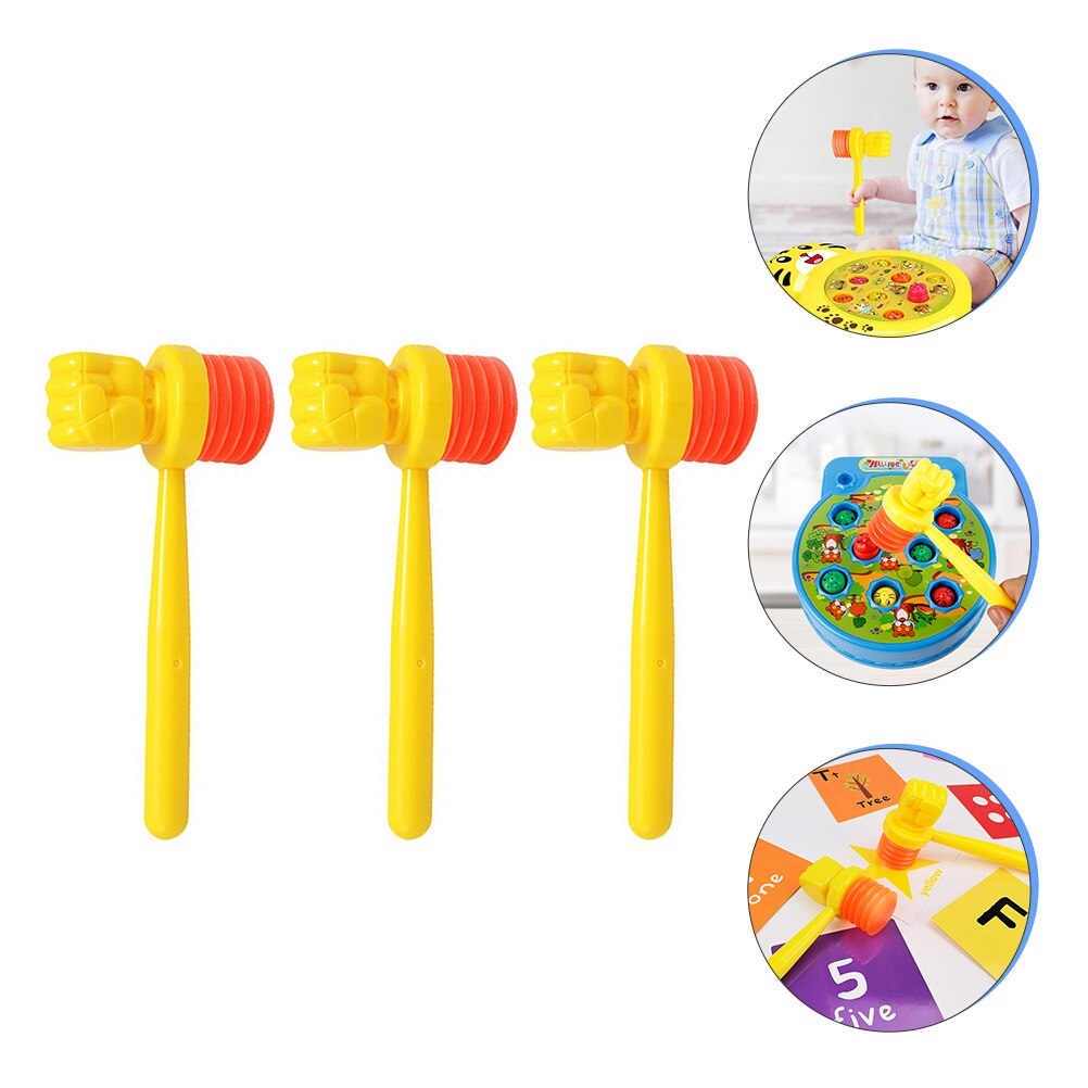 3Pcs Hammer Pounding Children Hammer Toys Plastic Educational Hammers: Default Title