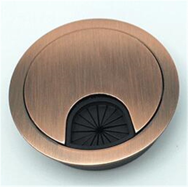 KK & FING-Cubierta de orificio para Cable de escritorio, Base de 50-80MM, ojal para mesa de escritorio de ordenador, puerto de Cable, cubierta de orificio para Cable, herrajes para muebles, 1 ud.: Marrón grisáceo / 53 mm