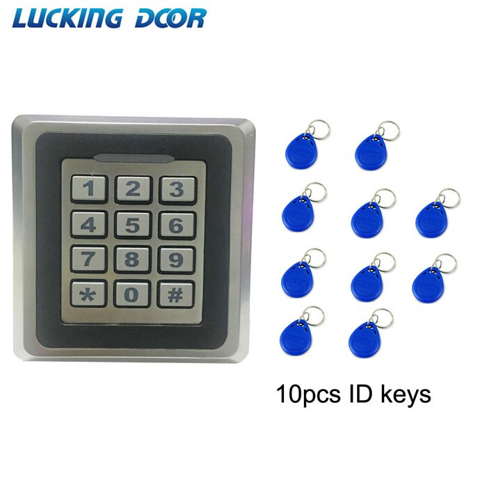 LUCKING DOOR RFID Access Control System Proximity Card Standalone 8000 Users Door Access Control Waterproof Metal Case: AC and 10 keys