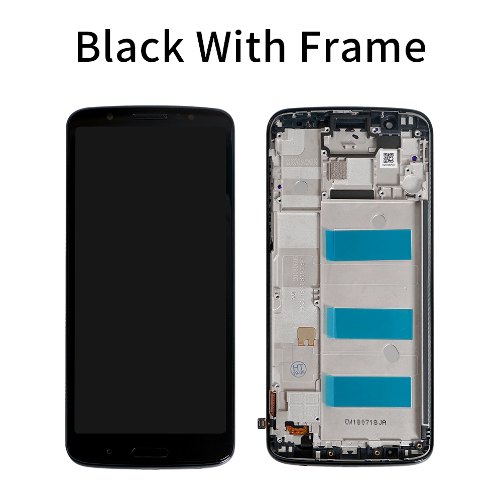Motorola Moto G6 Plus LCD Display - 5.93" IPS Screen - Touchscreen Digitizer Assembly - XT1926: Black with frame