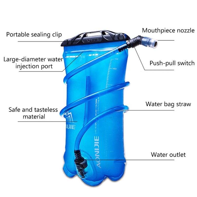 1.5L 2L 3L Opvouwbaar Soft Reservoir Waterzak Hydration Pack Waterzak Voor Hardlopen Fietsen