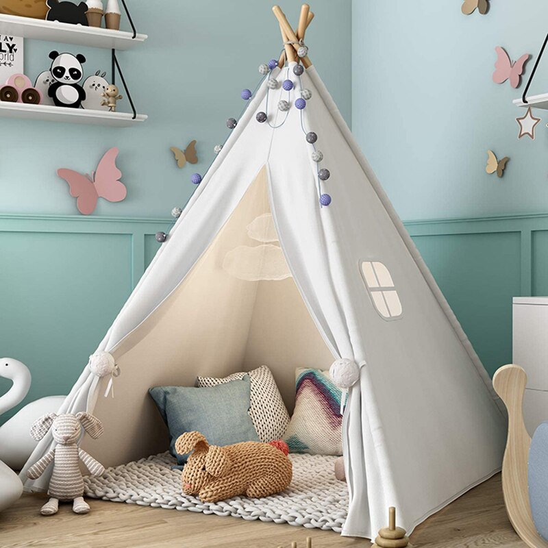 1.8M Grote Tipi Driehoek Teepee Tent Voor Kinderen Kinderen Playhouse Teepee Play Tent Spel Huis Voor Kinderen