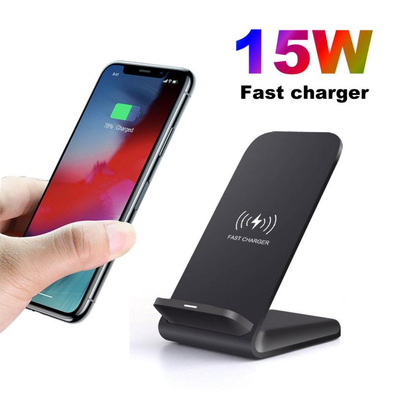 15W Fast Qi Wireless Charger Stand Dock Mobile Phone Chargers For Samsung Galaxy S20 + iPhone 11 XS