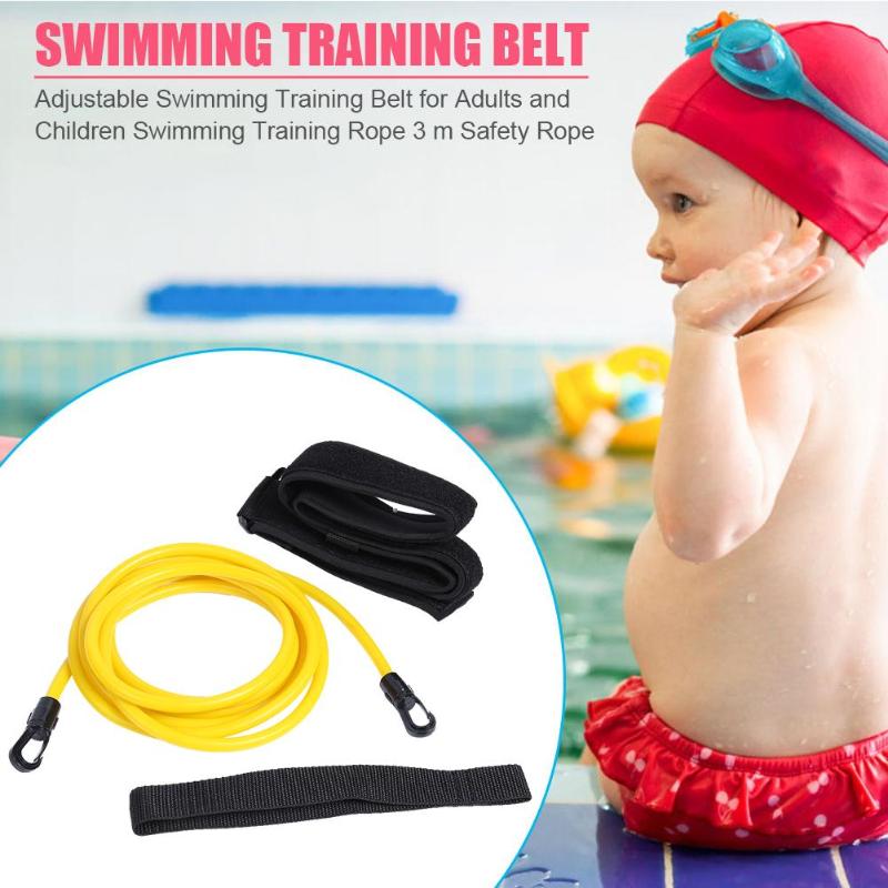 Svømtræning modstandsbælte justerbar 3m sikkerhed reb svømmehal værktøj svømning træning modstand rebrem til svømning