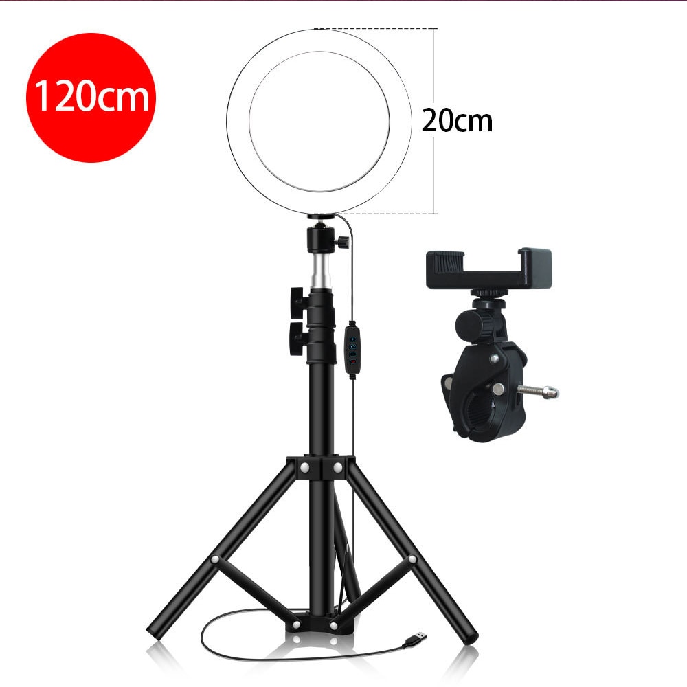 W/Tripod Ring Fill Light Lighting Photography Universal Video Light Lamp Selfie Portable Stand LED Ring Light Three-Speed
