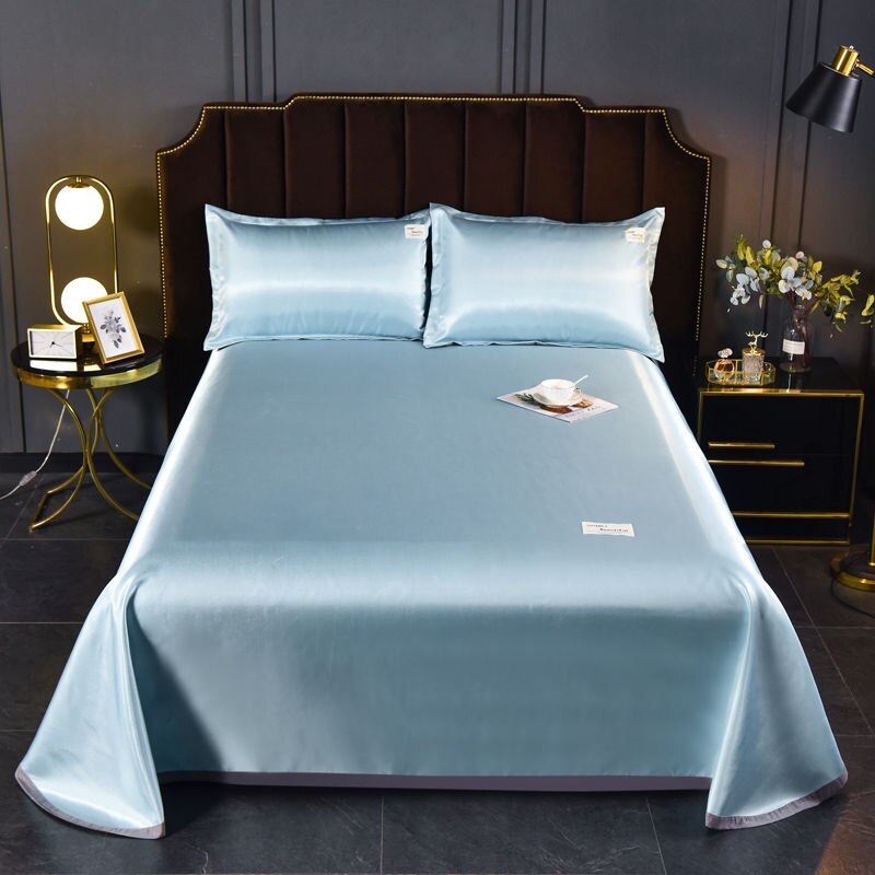 Zomer Ijs Zijde Lakens Drie Stuk Dubbele Bed Enkele Zomer Lakens Kan Machine Gewassen Effen Kleur Enkele Bed: 2 / 2pcs 160x230cm