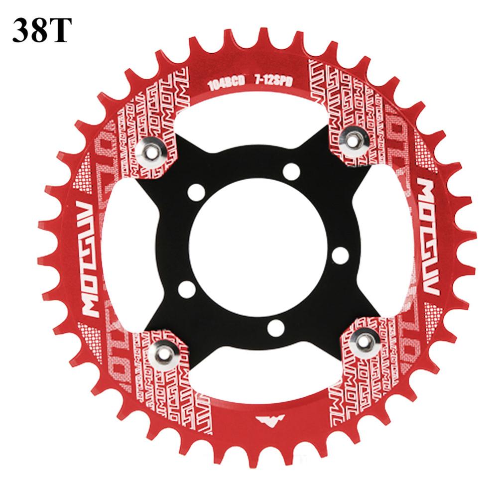 Bicycle Crankset Bafang 104BCD 130BCD Biike Motor Aluminum Alloy Chainring Chain Ring Adapter For Electric Cycling Accessories: Red 38T