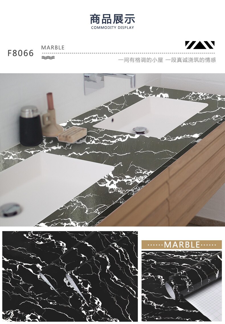 Moderne woonkamer meubels bureaublad waterdicht marmer behang vinyl zelfklevend contactpapier effen kleur woondecoratie: F8066