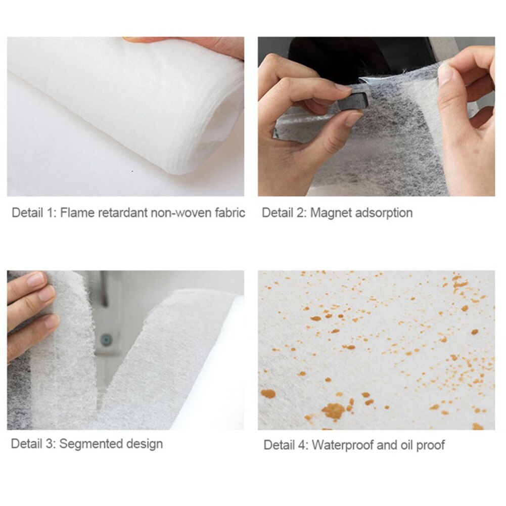 Niet Geweven Stof Papier Anti Oliedampen Stickers Afzuigkap Filter Stickers Anti Rook Cut Filter Absorberende Voor Keuken Wit 6Pcs