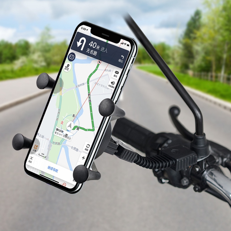 Motorcykel spegel mobiltelefon grepphållare universal skoter bakre monteringsfäste för mobiltelefoner med böjbar svanhals