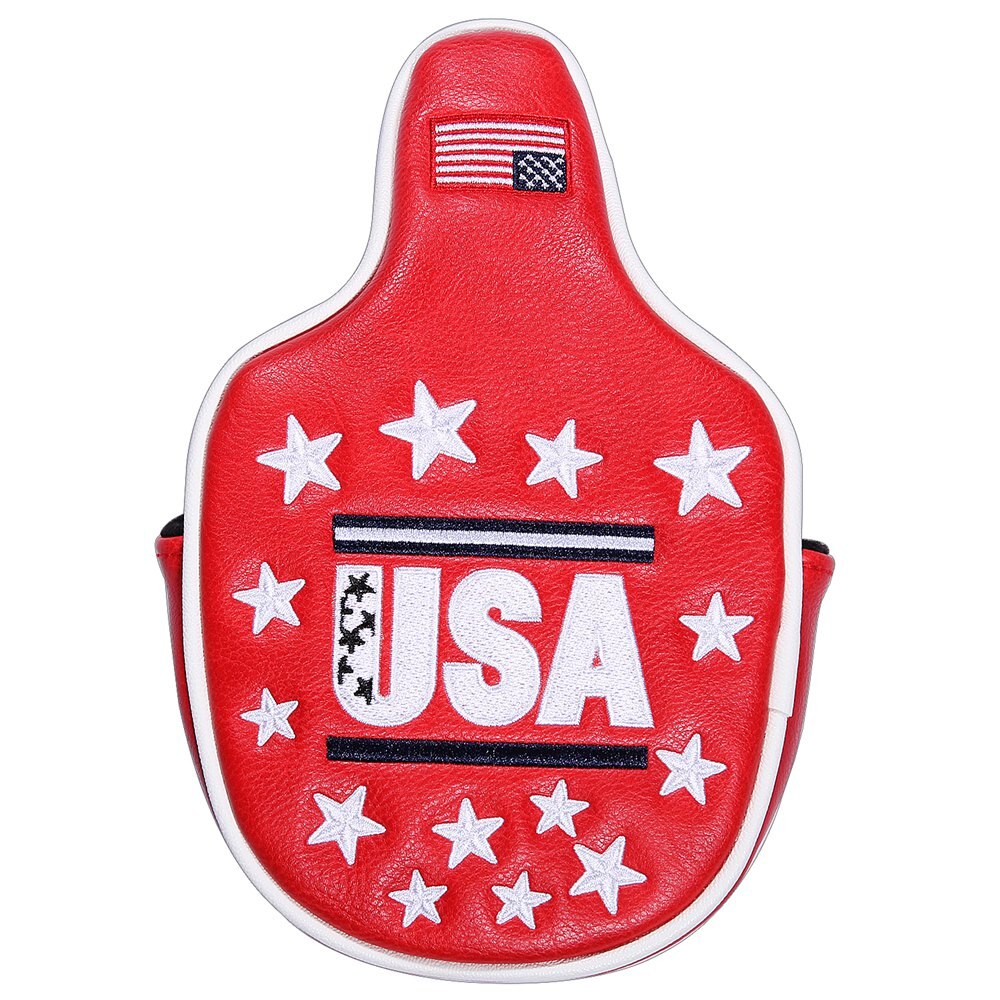 Golf Putter Headcover Golf Mallet Putter Headcovers Newest USA Golf Club Head Cover Leather Putter Cover with Magnetic