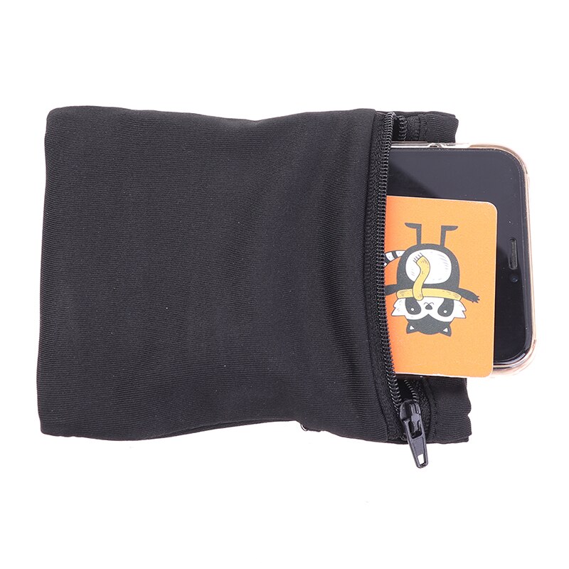 Reizen Zwarte Pols Portemonnee Pouch Draagbare Pocket Sleutel Rits Sport Wrist Belt Bag