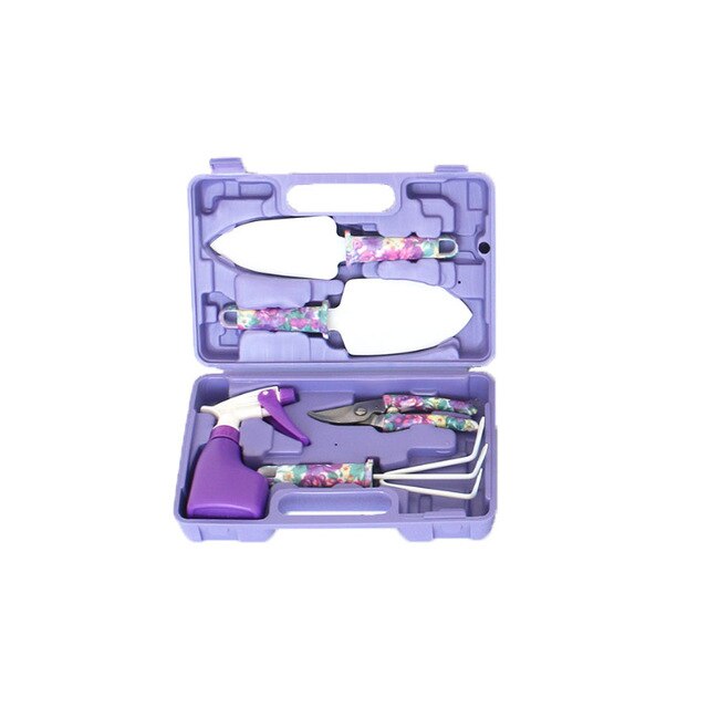 5 pièces  / 10 pièces (chaque ensemble) fleurs en pot plantation jardinage outils de plantation mini ensemble d'outils de jardin vert foncé / violet: Ensemble 5 pièces violet