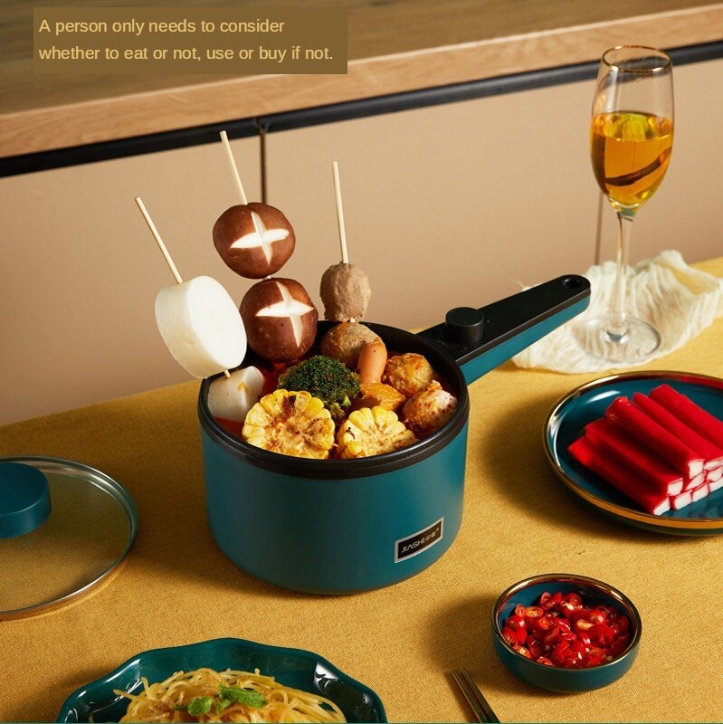 Multifunctional Electric Cooker Hotpot Mini Non-stick Food Noodle Cooking Skillet Egg Steamer Soup Heater Pot Frying Pan