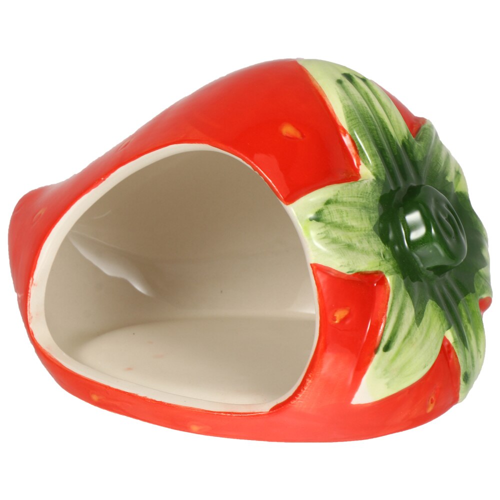 Schattige Cooling Hamster Nest Keramische Cartoon Hamster Huis Mini Slaap Hut: Strawberry