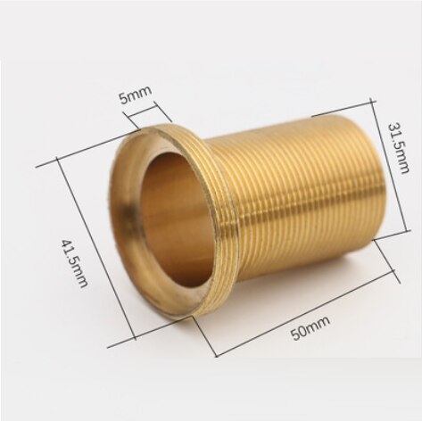 10Pcs/Lot Solid Brass Full Threaded Pipe Fitting Faucet Nipple Extension 32mm 37mm Reducer: 32to42MM L50MM