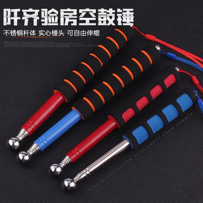 115cm telescopic tile empty cylinder inspection hammer stainless steel cylinder hammer room inspection tool set hammer