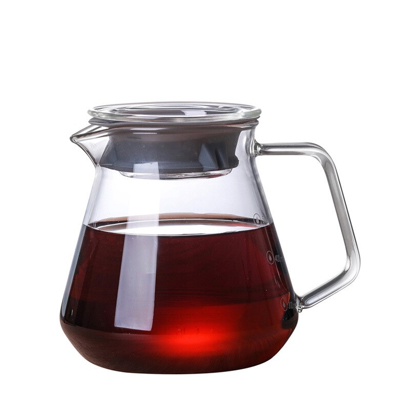 Borosilicate Glass Coffee Pot with Lid Pour Over Coffee Maker Portable Drip Kettle Tea Pots Espresso Coffe Percolator WY60310: 300ML