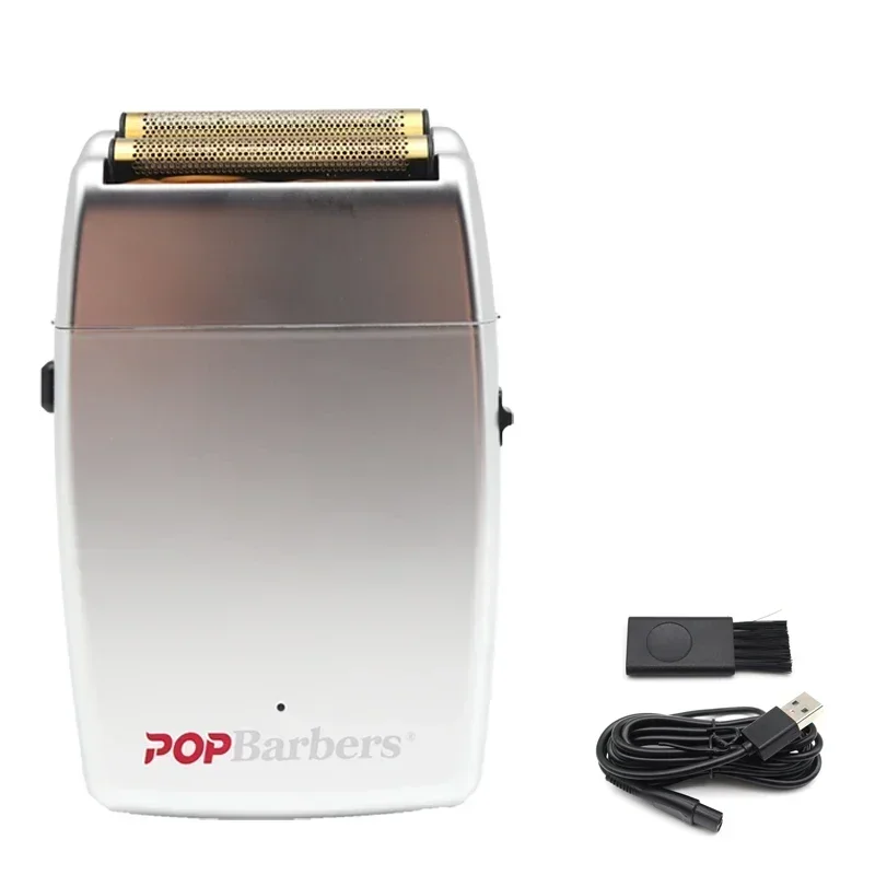 11000 RPM POP Barbers P620 Electric Men's Beard Trimmer Double Foil Shaver Electric Shaver USB Hair Cutting Machine: black