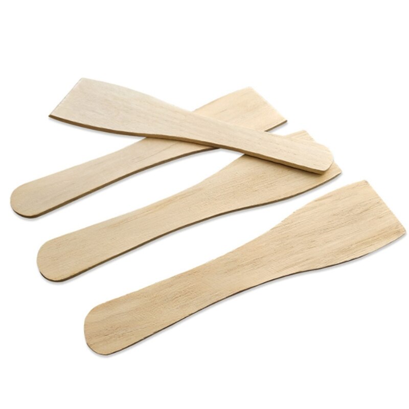 50Pcs Non-Stick Wooden Spatula Small Wood Turner Cooking Shovel Kitchen Utensils: Default Title