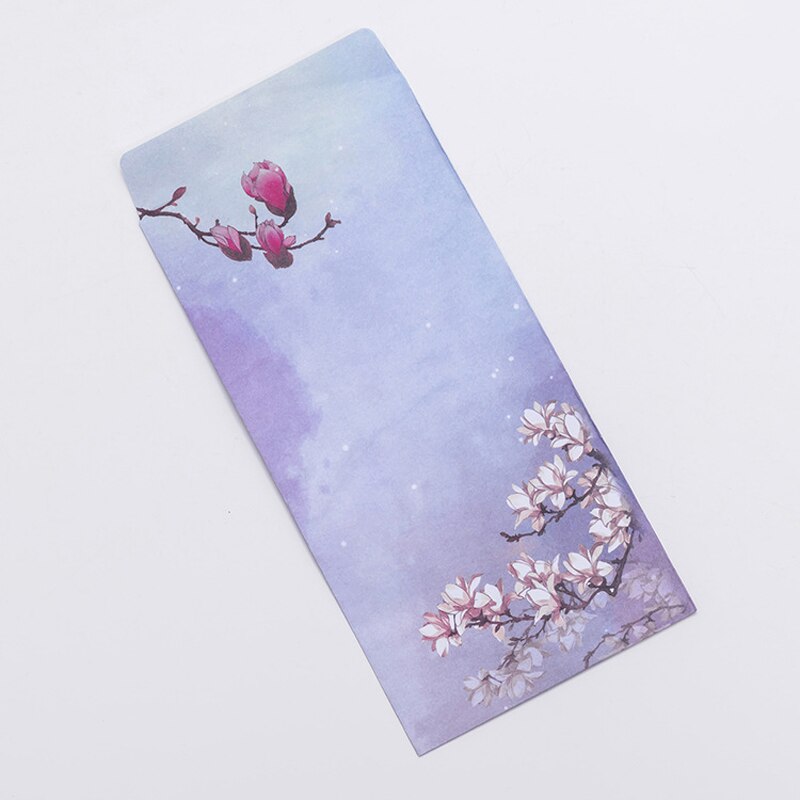 Ezone 3 pçs estilo chinês envelope para carta de escrita cartão de papel retro flor artesanato envelopes de papel material escolar: 8