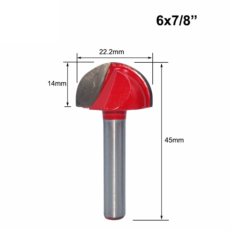 1pc 6mm skaft fræsning træskæring træ kugle næse fræser bit rund fræsning træ cnc radius kerne kasse solid hårdmetal: 07