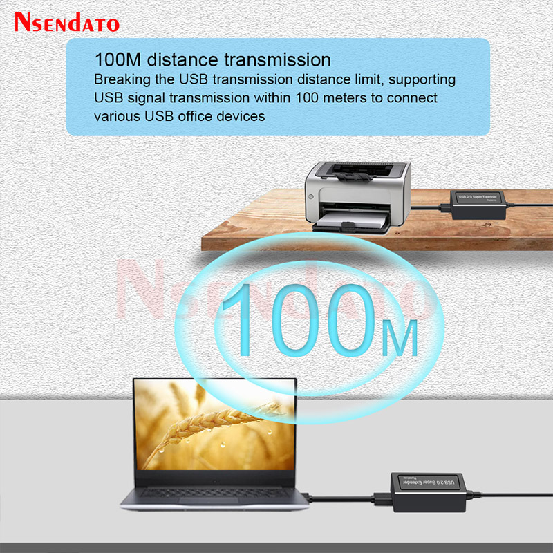 2 Port USB 2.0 Extender 100M Over Cat5e/6 USB Naar RJ45 Ethernet Kabel Adapter voor Camera Muis Toetsenbord printer USB Flash Disk