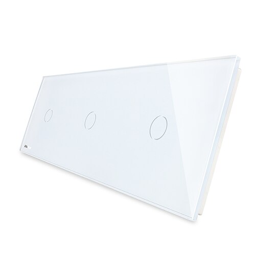 Livolo Luxe White Pearl Crystal Glass,222Mm * 80Mm, Eu Standaard, triple Glas Panel Voor Livolo Schakelaar, VL-C7-C1/C1/C1-11: white