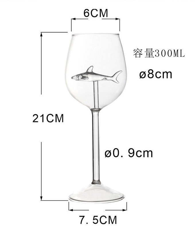 Innebygd hajvin glass glass whisky glass middag dekorere håndlaget krystall til fest fløyter glass