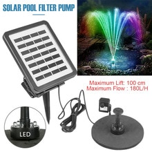 Solar Powered Water Pump Kit 1.5W Solar Panel Water Floating Solar Powered Fountain 7 Nozzles Bird Bath Pond Garden Water Pump