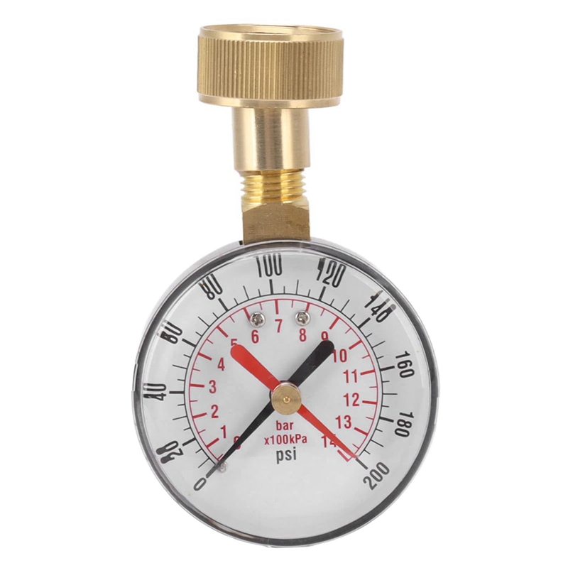 Wasserdruckmessgerät 0 bis 200 psi Universal-Wasserdruckprüfmessgerät mit 3/4-Innenschlauchgewinde für langlebig und einfach zu bedienen