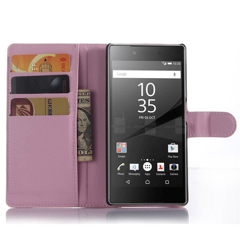 For Sony Xperia Z5 Premium E6853 E6883 Flip Case Wallet Leather Cover for Sony Z5 Premium Dual TPU Bumper Phone Case Card Slots