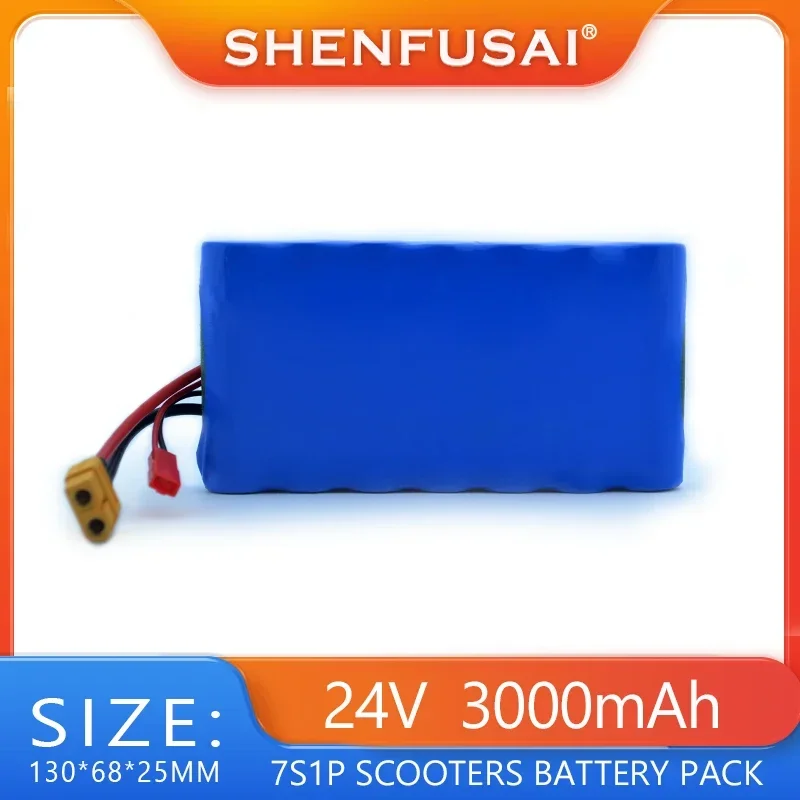 Roller-Akku, 24 V, 7S1P, 3000 mAh, Lithium-Ionen-Akku für kleine elektrische Einräder, Roller, Spielzeug, eingebauter 18650-Akku