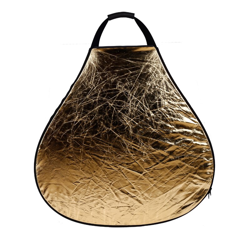 23.6 Inch 60cm 2-in-1 Collapsible Multi Photography Portable Handheld Triangle Reflector Silver/Gold or Silver/White Optional