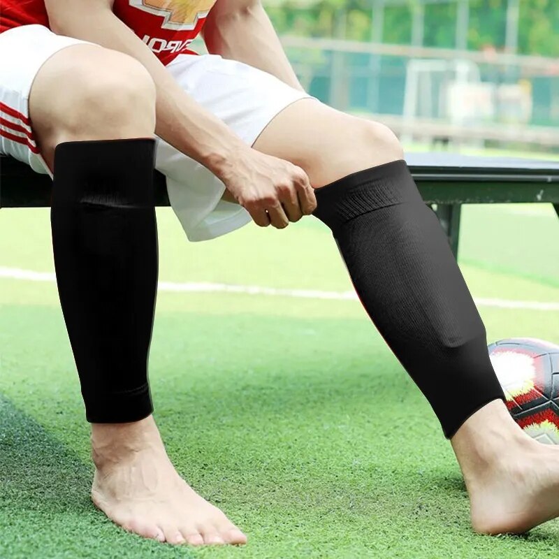 Protège-tibia de football pour adultes et adolescents, manchon de compression, manchon de mollet, chaussette de sport, soutien de protection des jambes, football, 1 paire