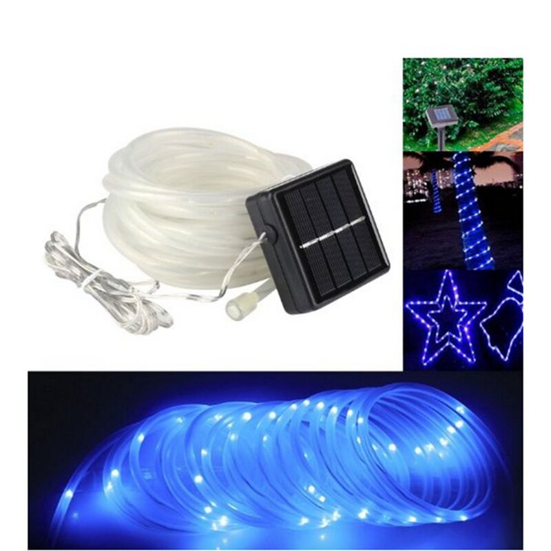 12m x 100 leds tuinverlichting op zonne-energie, touw, buisverlichting, led-lichtsnoer, buitenterras, kerstboom, bruiloft, feestdecoratie