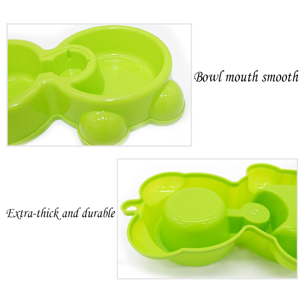 Dubbele voerbak voor huisdieren, dubbele hondenvoerbak, voerbak voor puppy's en katten, voerbak voor huisdieren met waterflespoort