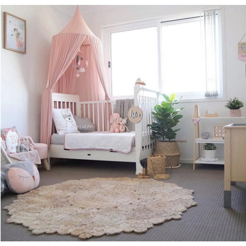 1pc 50cm nordisk stil prinsessa spets barn barnsäng baldakin gardin rum myggnät sängkläder rund kupol barn lek tält hus inredning