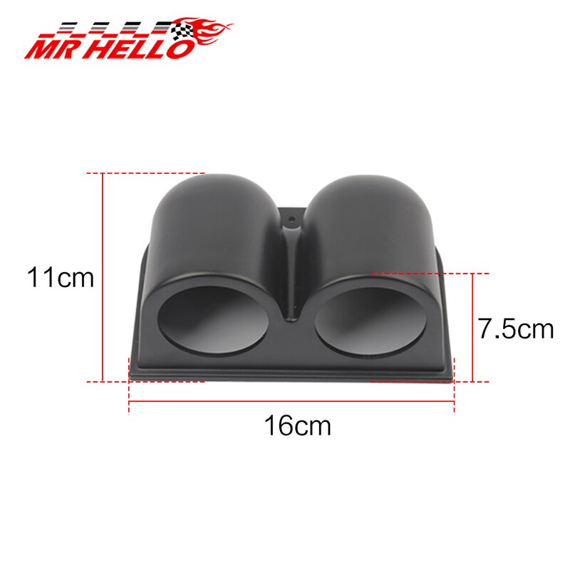 Black 2" 52mm Car Motor Dual Hole Dash Gauge Pod Mount Holder