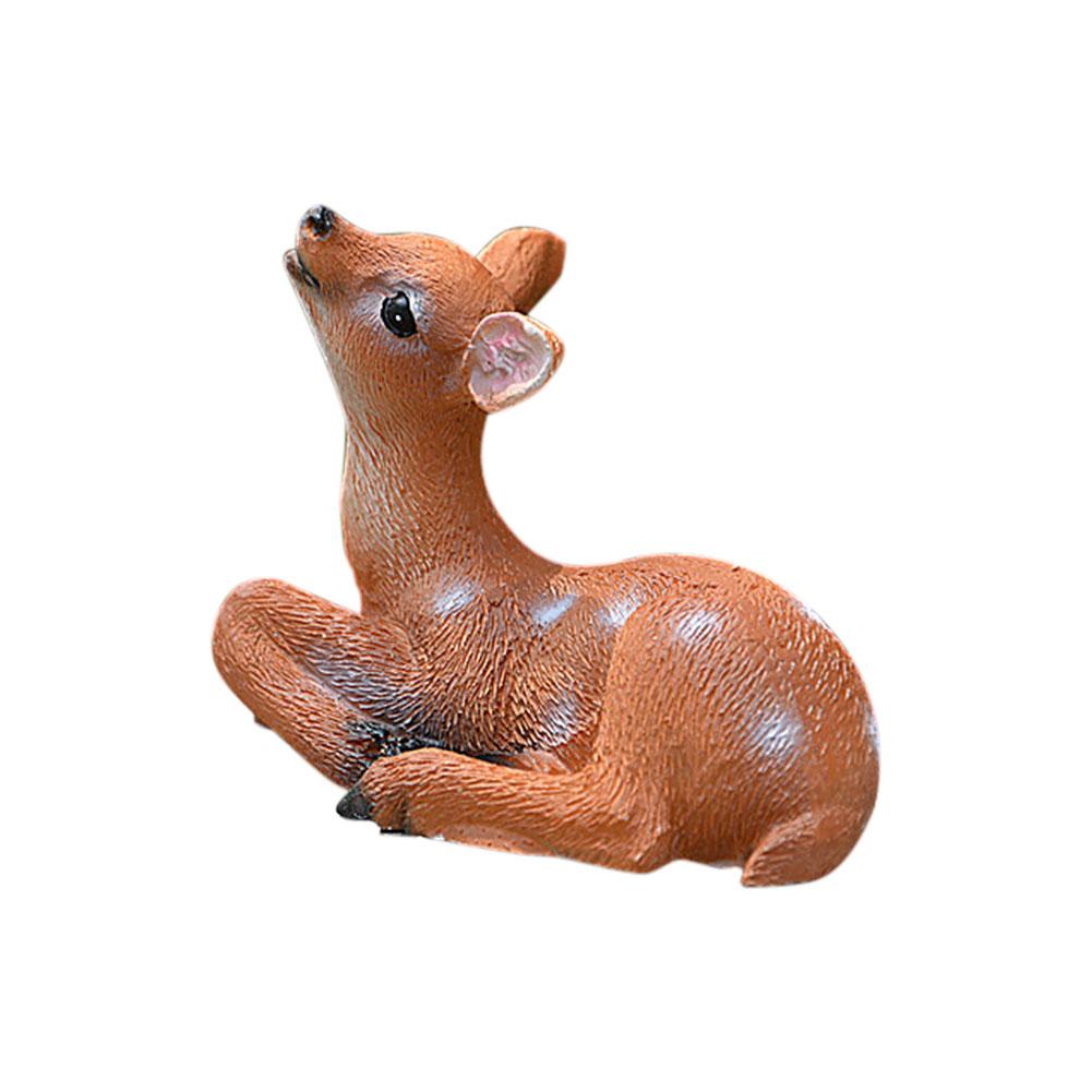 Gardening Micro-Landscape Garden Statues Resin Mini Simulated Deer Animal Park Yard statues For Home Living Table Decoration: A
