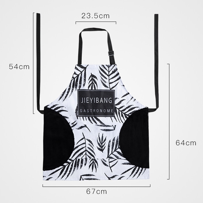 Nordic-Style Black and White Apron Kitchen Waterproof Oil-Proof Women's Overalls Men's Overalls Restaurant Shop Hand: B