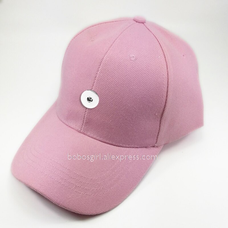 Multicolor sport Baseball 18mm przystawki przycisk czapki DIY biżuteria kapelusze TW206: Różowy