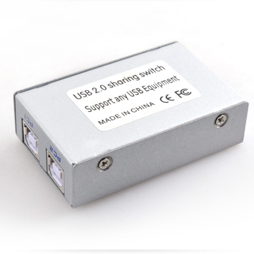 USB 2,0 Metall 2 Hafen Drucker teilen schalten Hub Gerät Zubehör Adapter Kasten Computer Automatische Splitter Elektronische PC Büro
