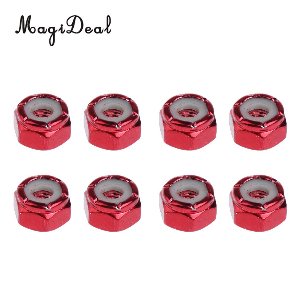 Magideal 8 peças substituição skate caminhão conjunto de ferragem longboard parafusos vermelho
