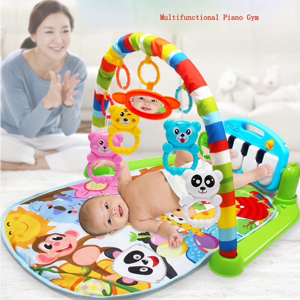 Baby Music Play Mats Piano Gym Newborn Toys Infant Playmat Learning Education Toys 0 12 Months Tummy Time Crawling Mat Carpet