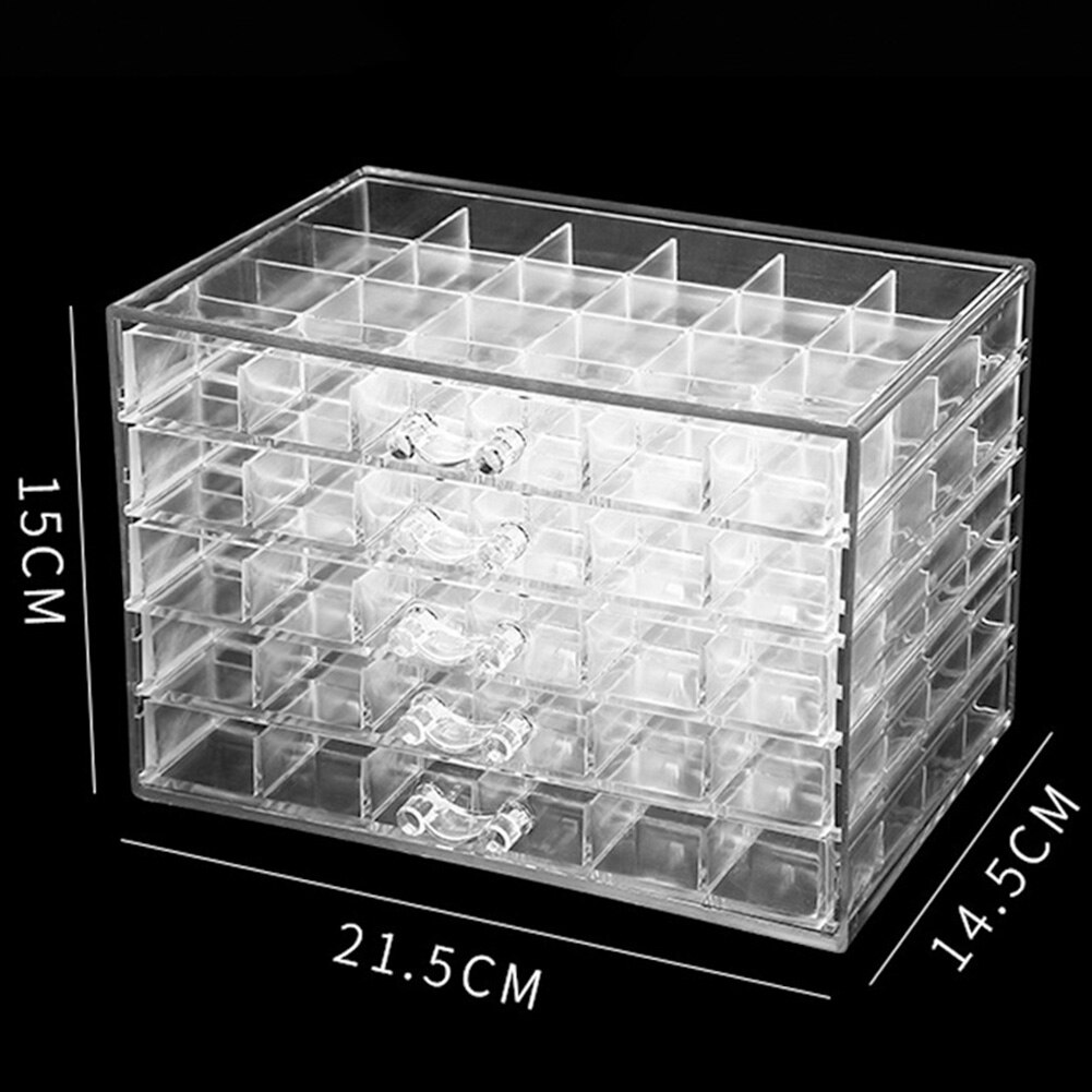 120 Grids Clear Jewelry Organizer Acrylic Jewelry Packaging &amp; Display Organizer porta joias 5 Layer Jewellery Box Large joyeros 