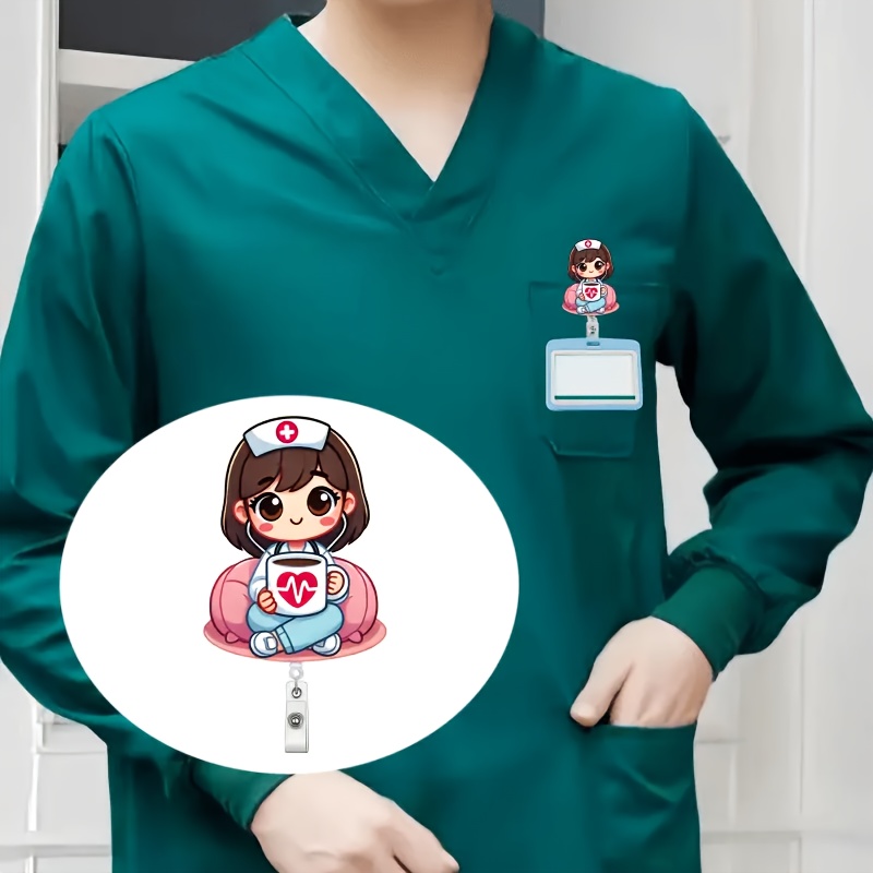 Akrylklämma för sjuksköterskor med expanderbart id-klämma - sjuksköterska, för omvårdnad, läkare, legitimerade sjuksköterskor, praktiserande sjuksköterskor