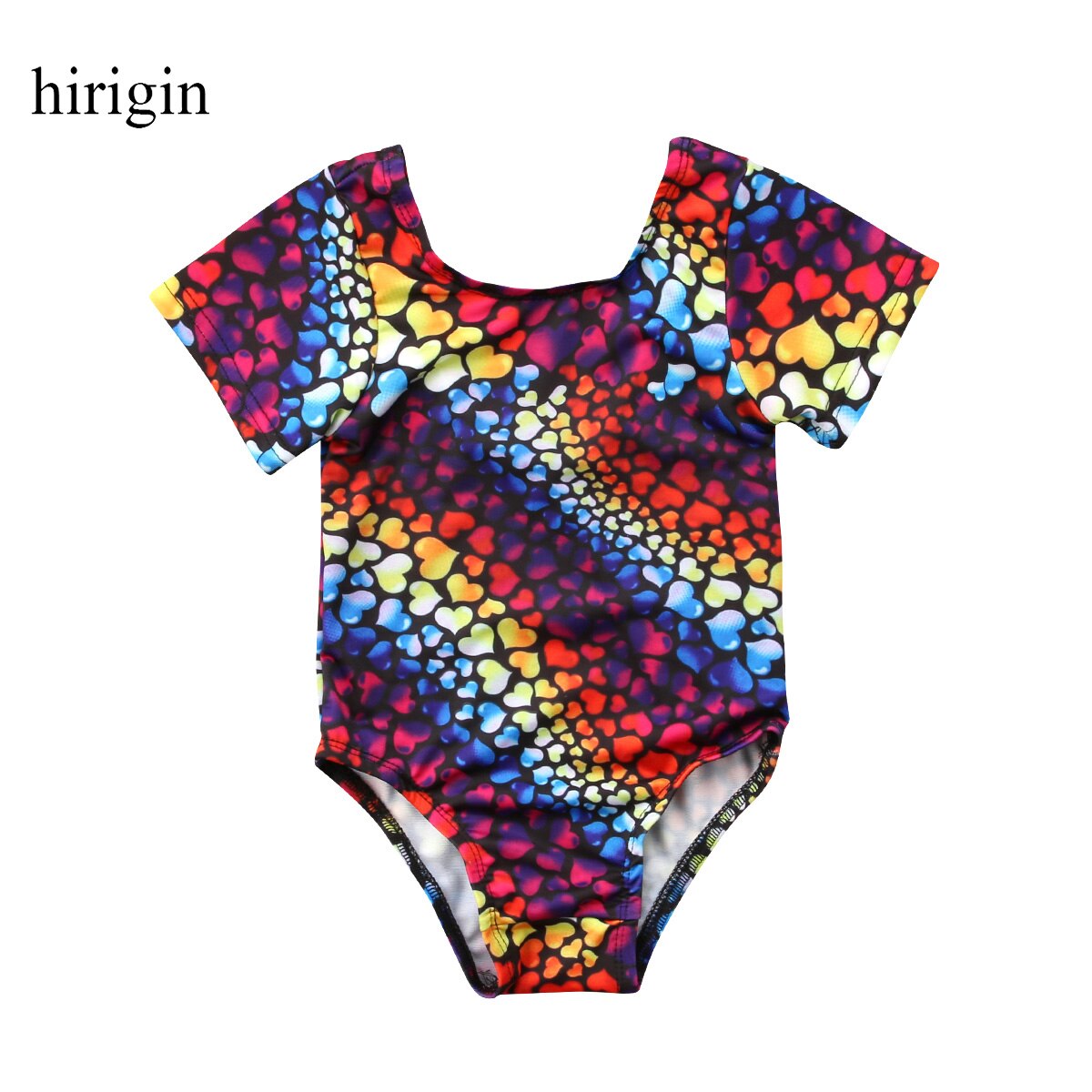 Hirigin baby pige badetøj tema havfrue baby børn badedragt havprinsesse skala baby badedragt strandtøj: Elsker hjerte / 0 to 6 m
