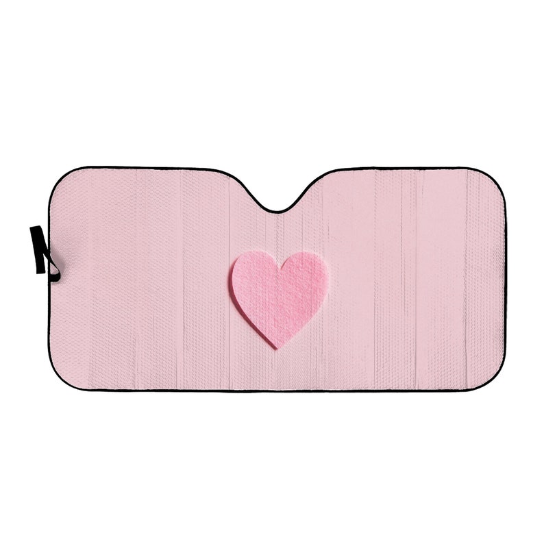 Solskydd för vindruta, söt rosa bilskydd för kvinnor, solskydd för fordon, rosa bildekor rosa biltillbehör rosa solskydd