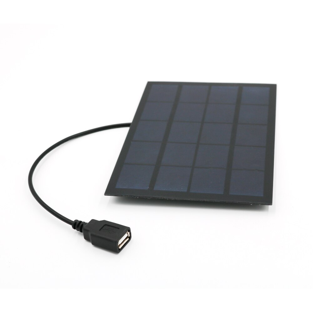 7 5 4 3 2 W Watts Output USB Solar Cell Outdoor 18650 Battery Charger USB Female Port 5 V Charge Regulators Solar Panel
